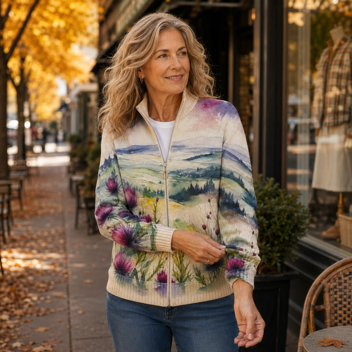 Linda | Artistic Zip Cardigan