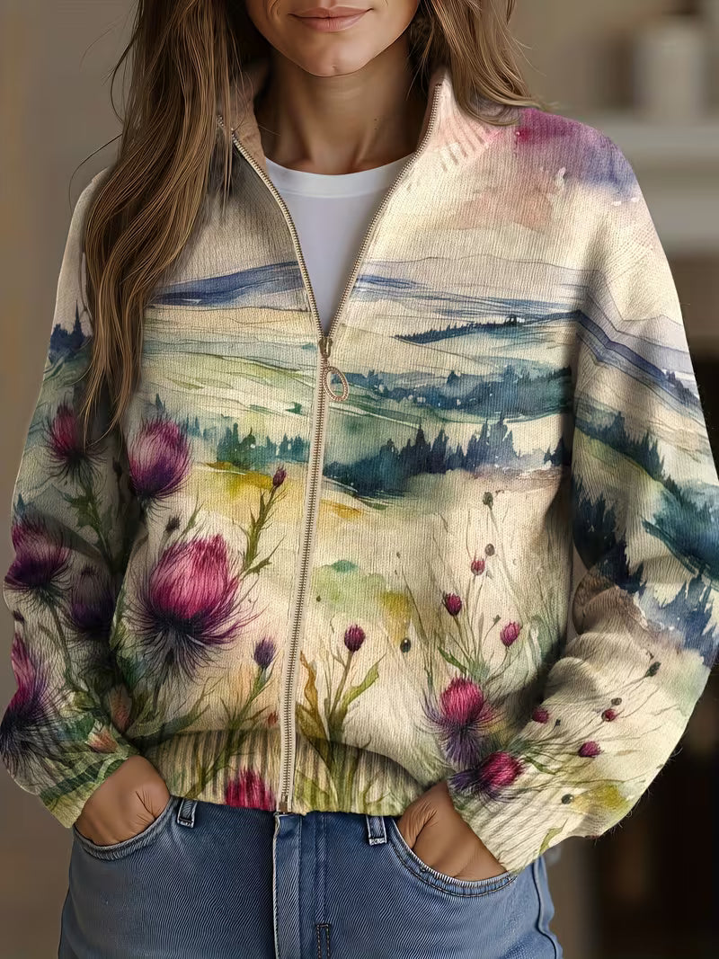 Linda | Artistic Zip Cardigan