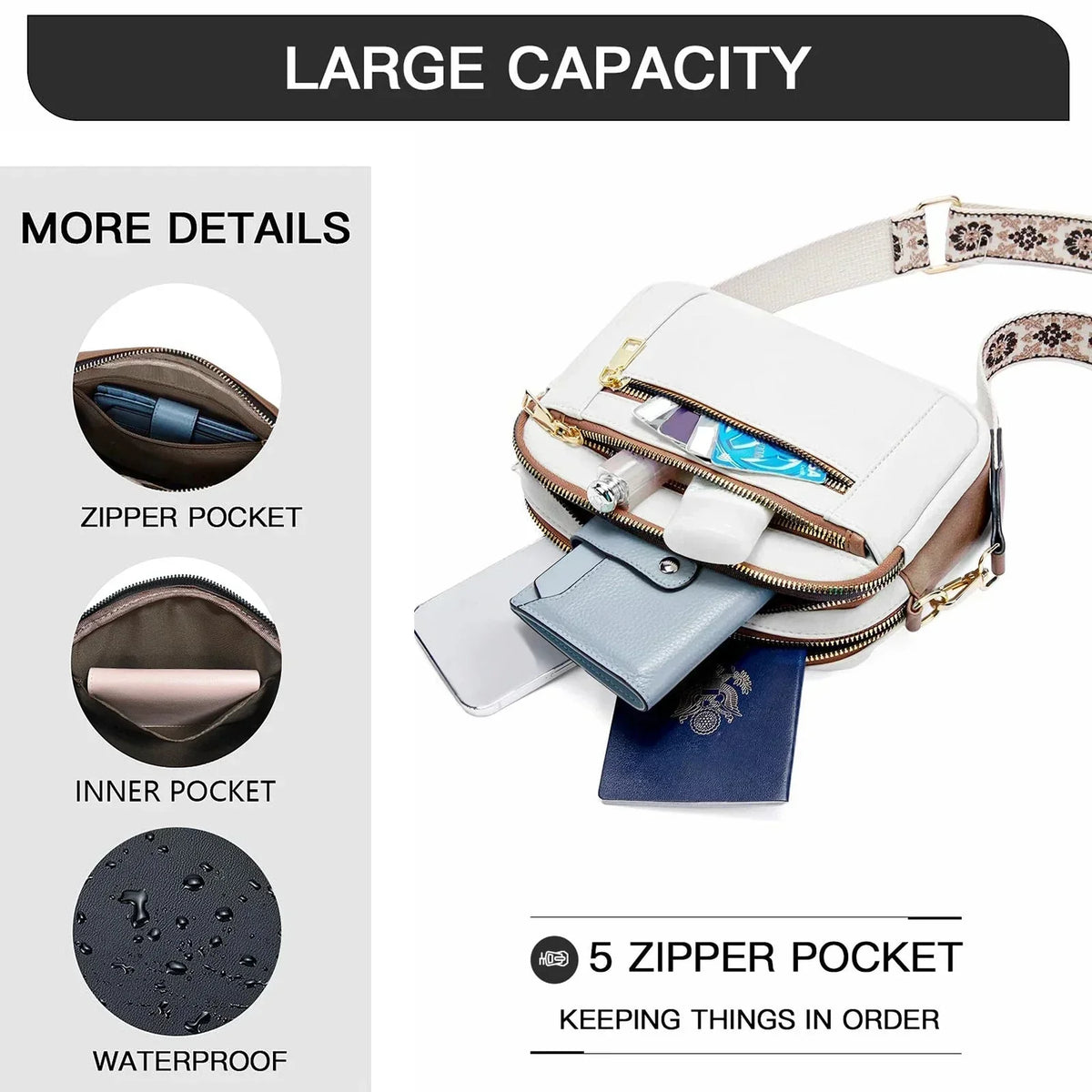 Dorota - Crossbody z kolorowymi paskami