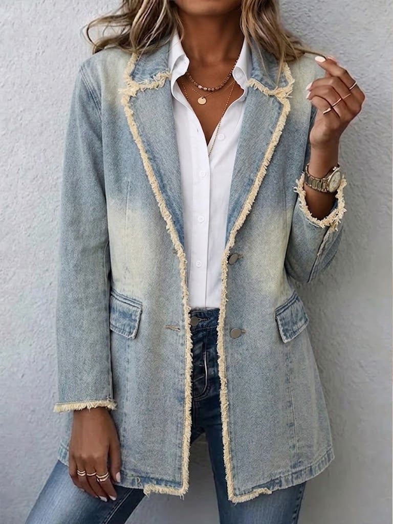 Karen | Vintage-Style Oversized Blazer with Raw Edges