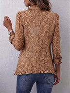 Susan | Vintage Bohemian Floral Print Ruffled Jacket