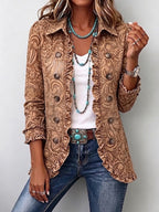 Susan | Vintage Bohemian Floral Print Ruffled Jacket