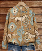 Christine | Horse Print Zip Cardigan